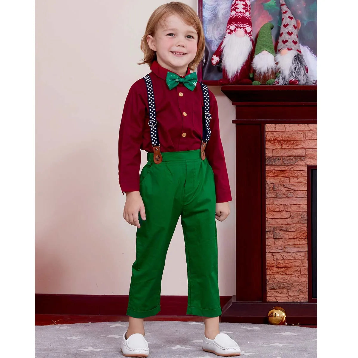 Suspenders Outfits Baby Boys Formal Clothing Sets Wedding Ring Bearer Clothes Kids Plaid Solid Suit Toddler Birthday Pants Set