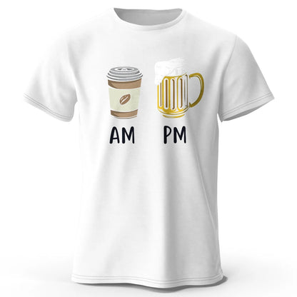 Coffee and Beer Printed Men's T-Shirt 100% Cotton Oversized Funny Graphic Tees for Men Summer Tops