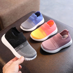 Kids Shoes Multicolor Knitted Toddler Baby Sneakers Casual Slip On Sneakers