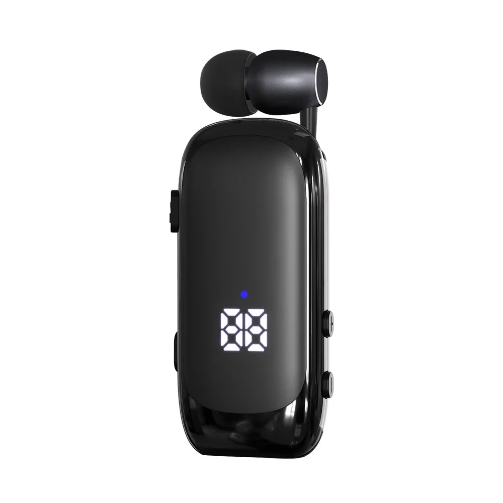 K88 Lavalier Business Bluetooth 5.4 Headphone Talk/Music Time 20 Hours,LED Digital Display,Noice Cancelling Wireless Earphones
