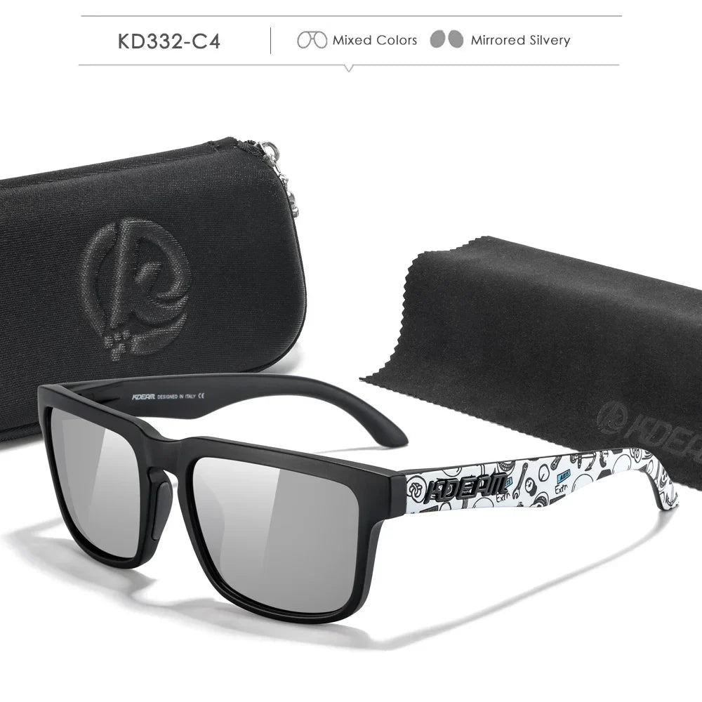 KDEAM Photochromic And Polarized Sunglasses Men Category 3 Polarized Sun Glasses Women Unique Frame Surface Eyewear With Case