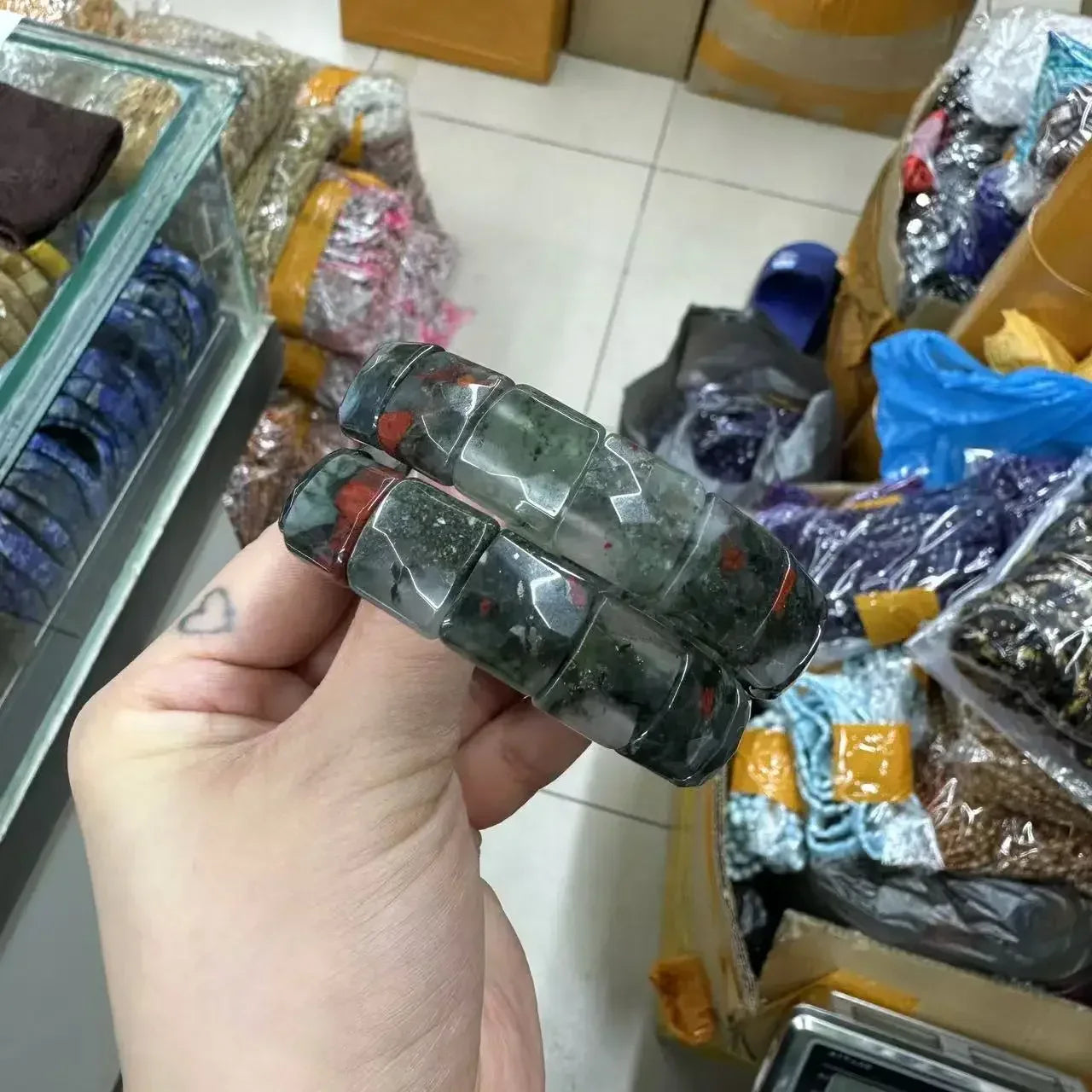 Natural 12x15mm Faceted Stone Unique Crystal Citrine Agate Amethyst Pyrite Fashion Elastic Handcrafted Bracelets Energy Bangles