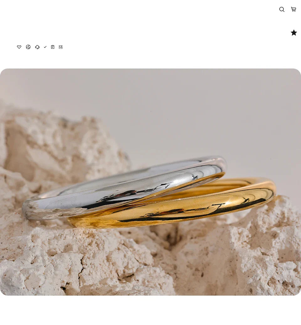 Yhpup 65mm Polished Textured Waterproof Stainless Steel Big Bracelet Bangle Statement Glossy Minimalist Jewelry High Quality