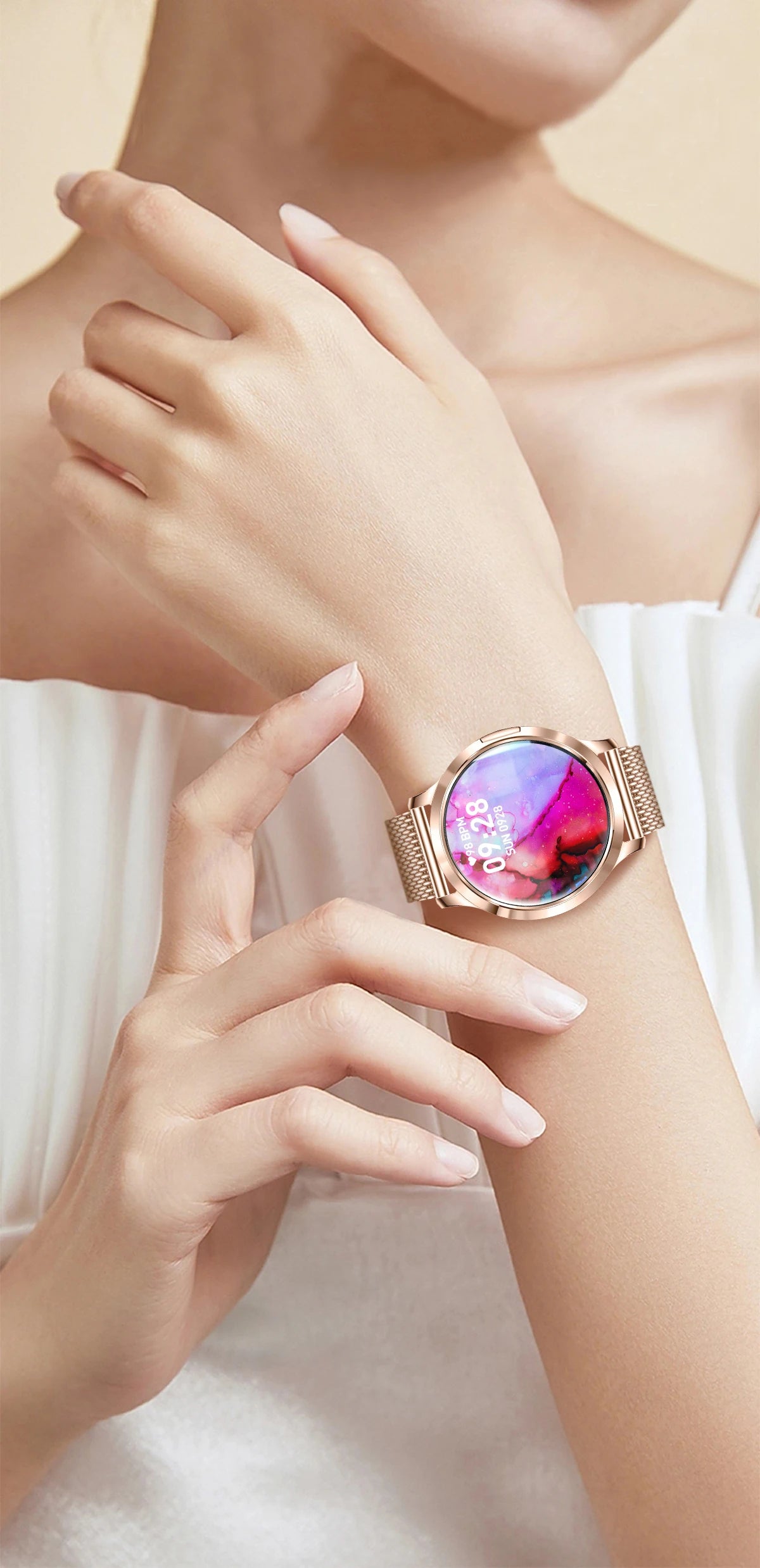 LIGE 2025 New Smart Watch For Women AMOLED HD Screen Watches IP68 Waterproof Heart Rate Monitor Ladies Utra-thin Smartwatch