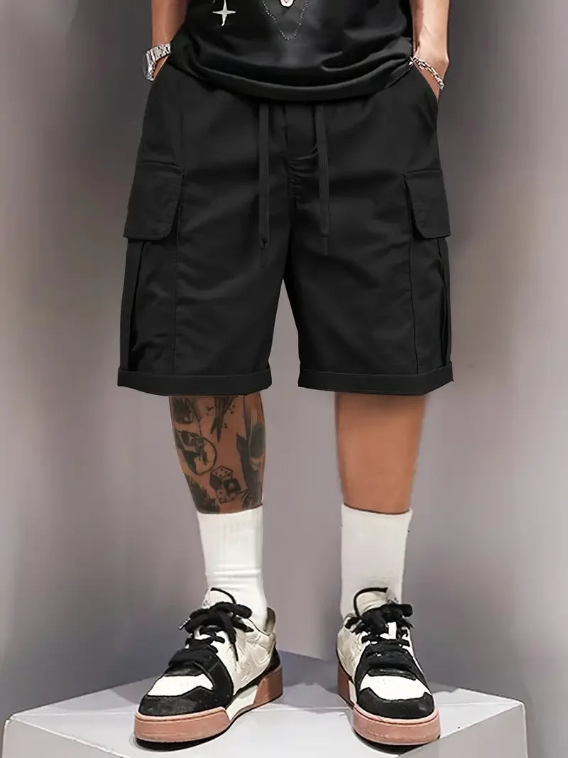 Summer Men's Cargo Shorts, Casual, Versatile and Fashionable, Three Colors Available, Multi-Pocket Design, Suitable for Casual Outings