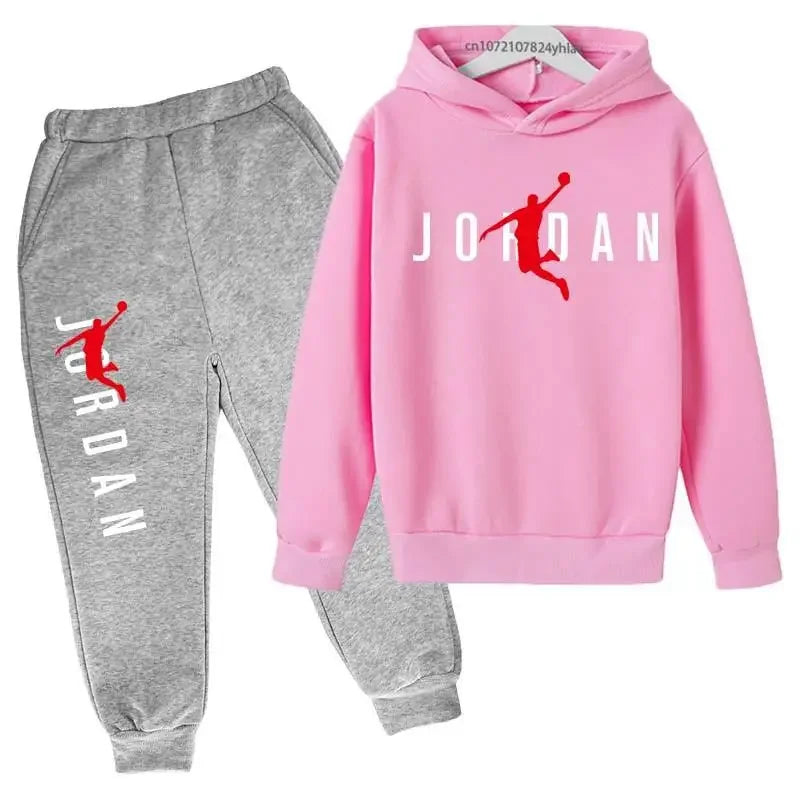 Autumn Hoodie Pants Two Piece Suit Children Spring   Boys And Girls Outdoor Sports Set Kid Casual Pullover basketball Coat