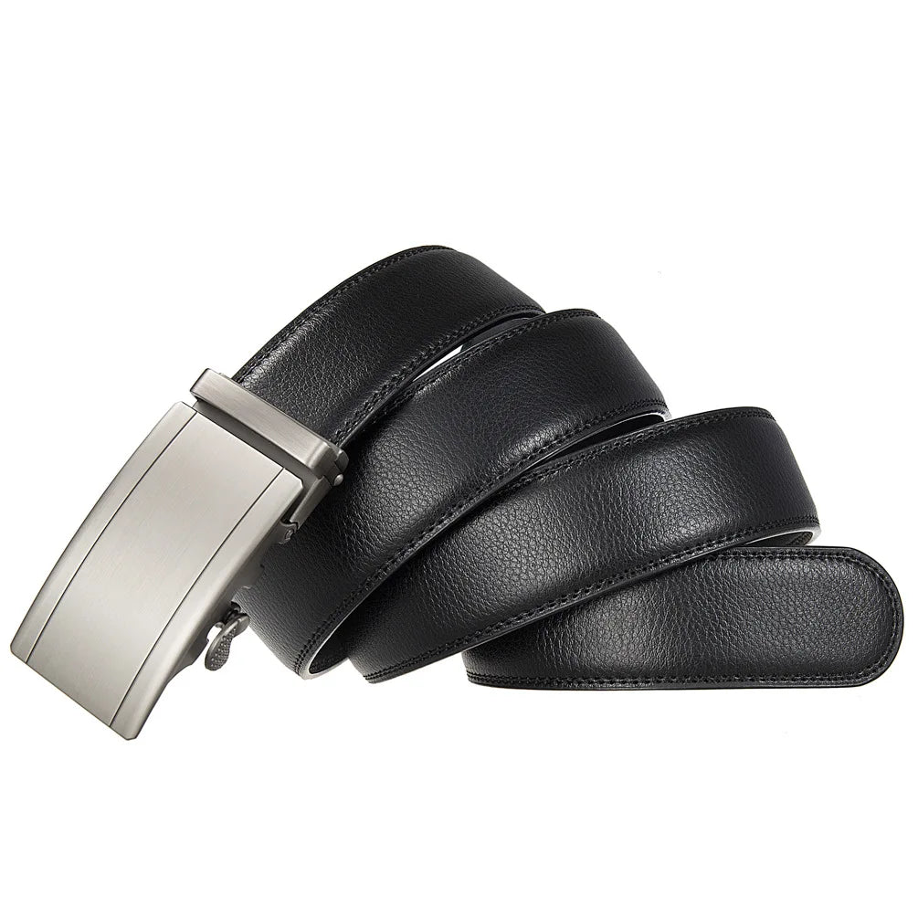 Famous Brand Belt Male Designer Automatic Buckle Genuine Leather Men Belt  Luxury Belts for Men 3.5cm New Black Brown Plus Size