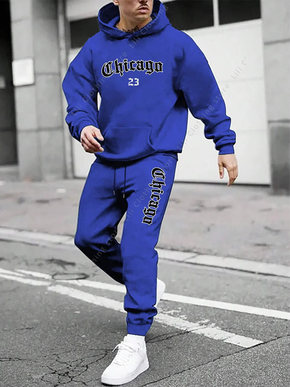 Men's sportswear - Hoodie and sports pants, loose-fitting style suitable for daily and sports wear swearshirts Tops