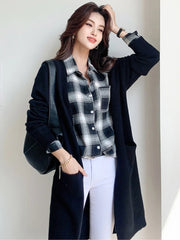 Women Solid Color Loose Thick Warm Sweater Cardigan Pocket Ladies Spring