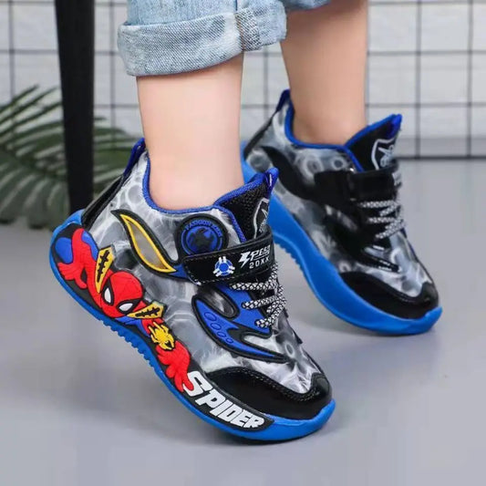 Disney Cartoon Spider-Man Spring Autumn Boys Girls Sports Shoes Light Blue