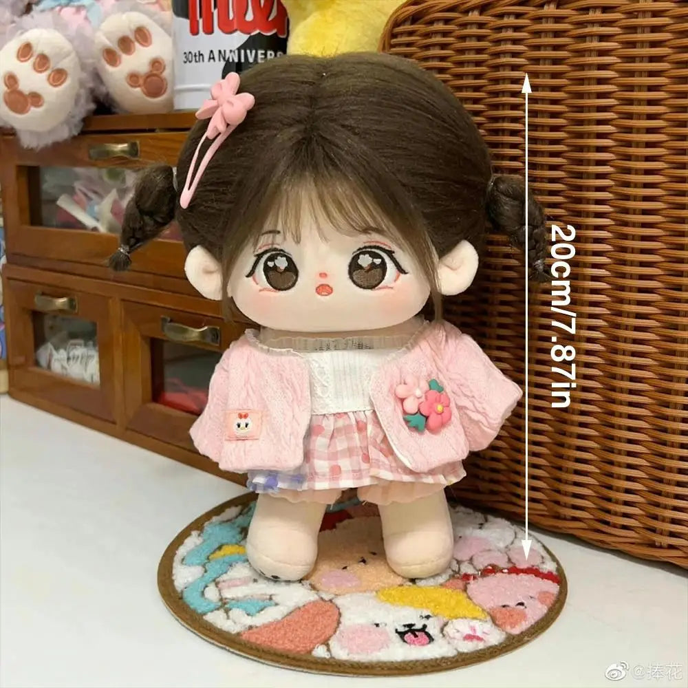 20cm Kawaii Big Eyes No Attribute Plush Cotton Doll Idol Stuffed Super Star Figure Dolls Can Change Clothes Gift for Girls Kids