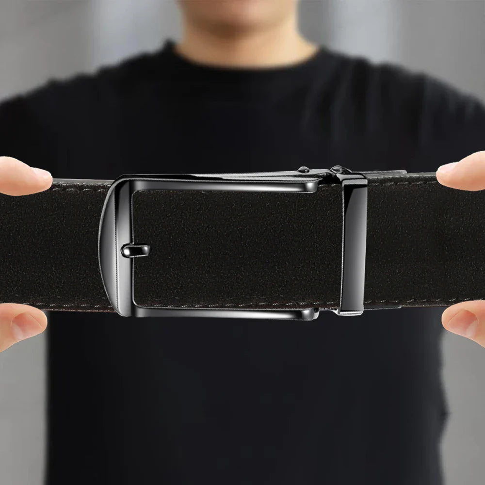 Men Belts Leather Waist Strap Male Automatic Buckle Waistband Mens High Quality Girdle Belts for Women Men Gifts 105 115 125cm