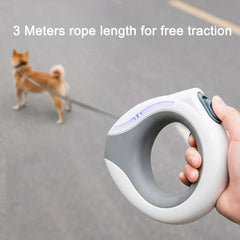 Retractable Dog Leash with LED Light, Automatic, Flexible, Puppy, Cat Traction Rope