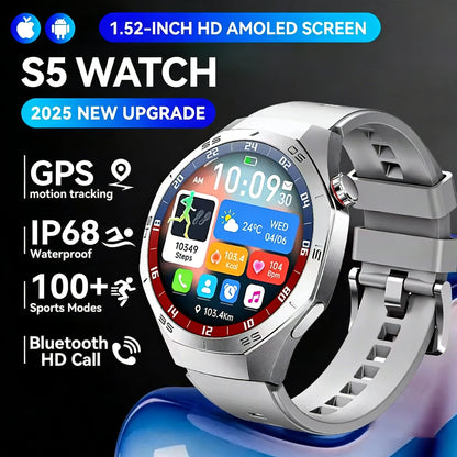 Round GPS Smart Watch Waterproof BT Call Men SmartWatch for Women Health Monitor 100+Sport Smart Band DIY Watch Faces Best Gifts