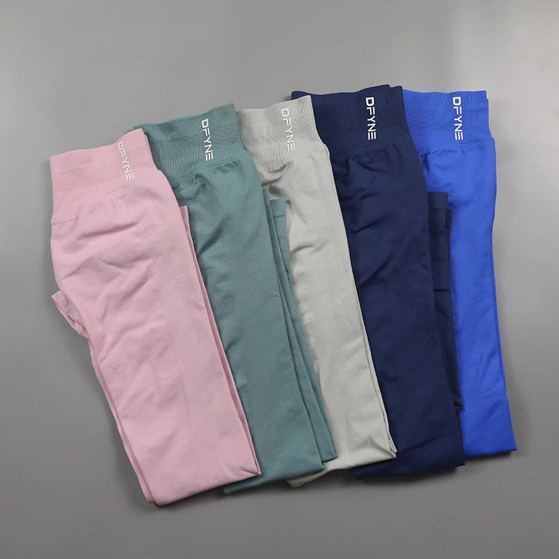 Impact Leggings With Logo Women Seamless Yoga Pants V Back Scrunch Booty