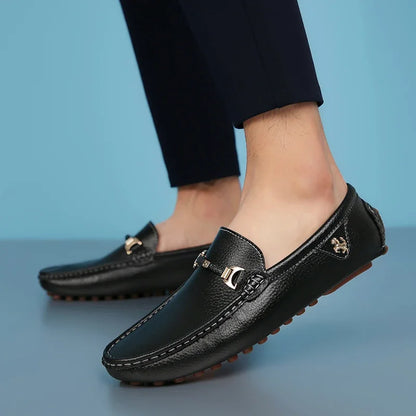 Casual Slip on Formal Loafers Men Moccasins Italian Black Male Driving Shoes Sneakers Plus Size Shoes Leather Men Luxury Trendy