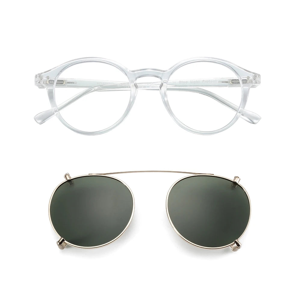Steampunk Style Glasses (Anti Blue Light Blocking Eyewear) + Clip Lenses