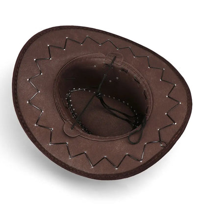 Women Men Cowboy Hat Western Suede Cowgirl Hats Fashion West Fancy Dress Party