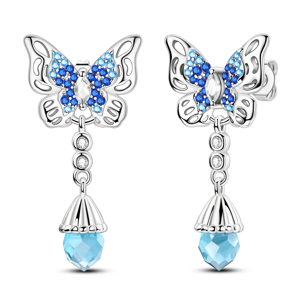 PANPOKI 925 Sterling Silver Multi Layer Starry Tassel Drop Earrings Women Earrings Charm Trend Versatile Party Jewelry Gifts