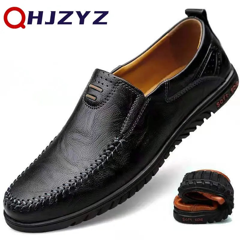 Genuine Leather Formal Lofers For Men Luxury Brand 2023 Slip On Casual Moccasins Italian Male Driving Shoes Chaussure Homme 47