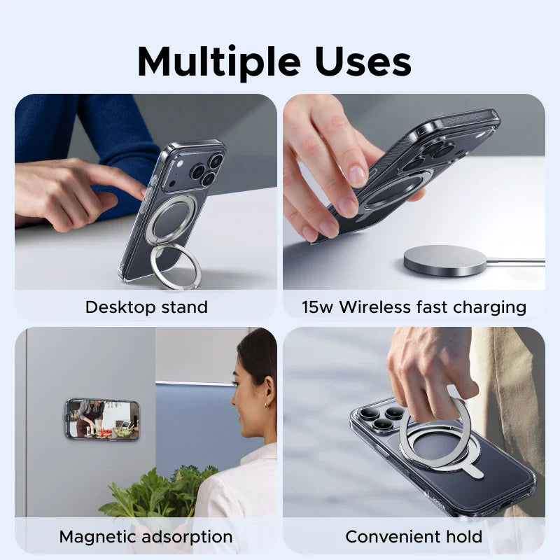 iPhone 17 Pro Max 360° Magnetic Stand Case Cover for iPhone 17pro for Magsafe Rotatable Magnet Kickstand Case