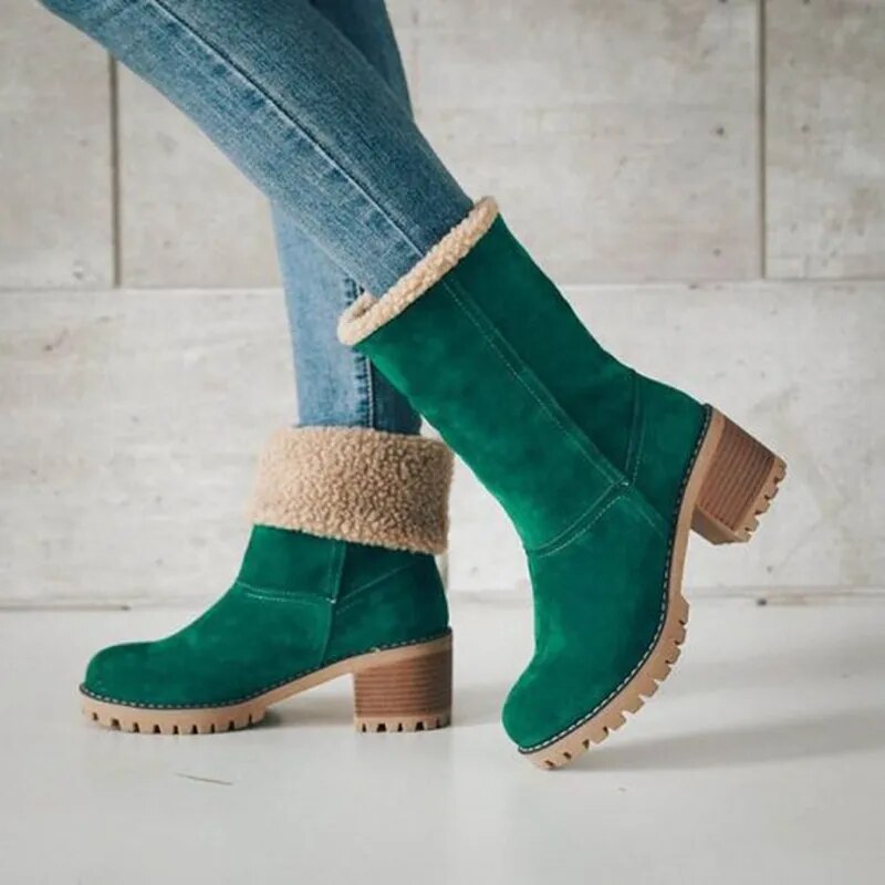Winter Boots Women Fur Warm Snow Boots Ladies Warm Wool Booties Ankle Boot