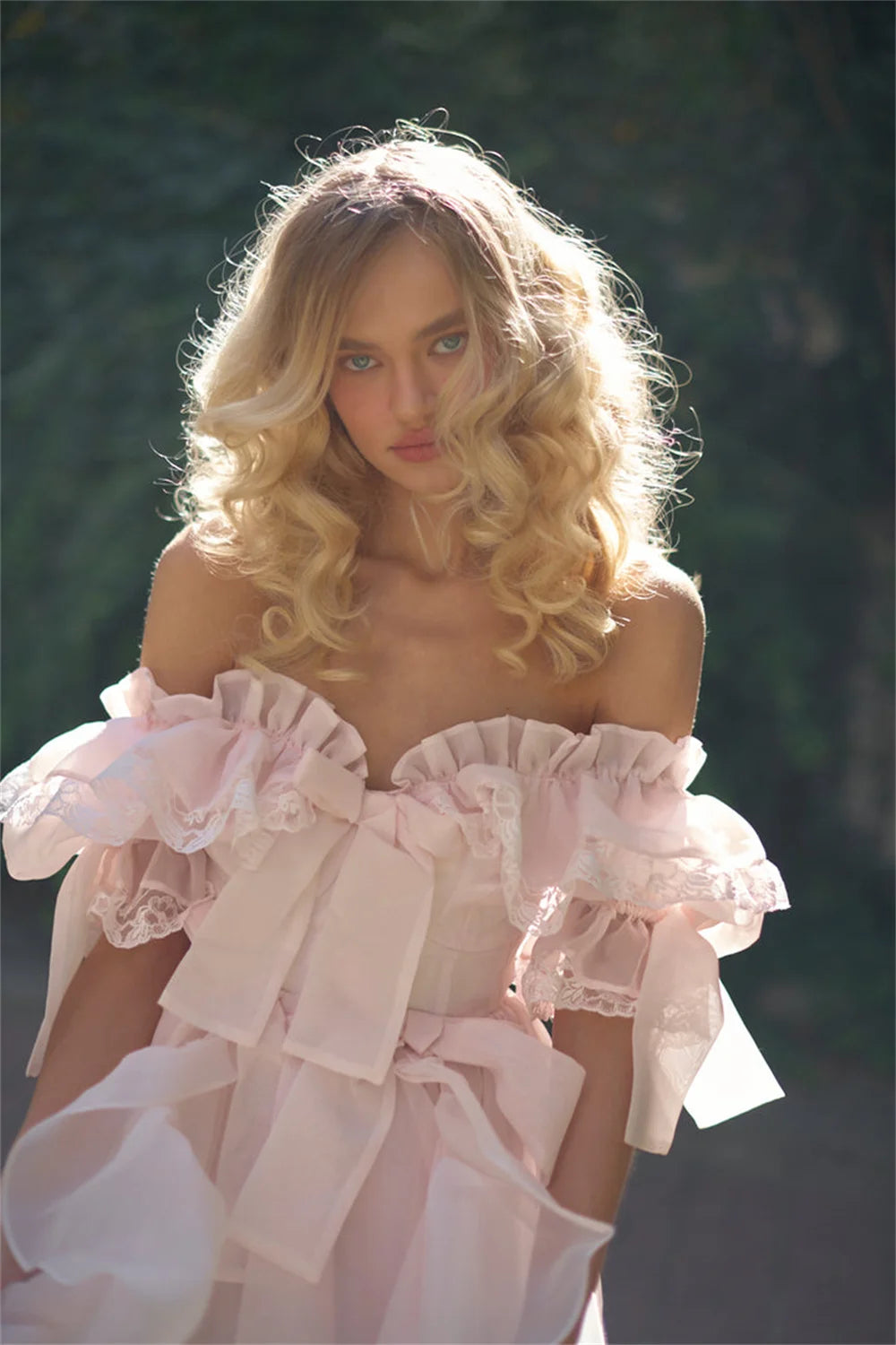 Homecoming Dresses: Pink Off Shoulder Prom Dress Sweet Edge Curl Prom Dress Princess
