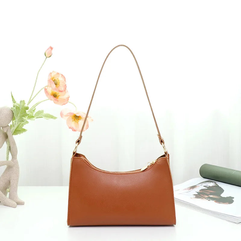 Elegant White Shoulder Bag Handbags for Women Small Leather Purse