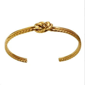 Bamboo Beads Punk Gold Plated Bangle for Women Men Trendy Stainless Steel Metal Bracelets Geometric Round Bead Jewelry Accessory