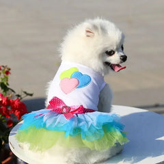 Dog Summer Dress Cat Lace Skirt Pet Clothing Chihuahua Stripe Skirt Puppy