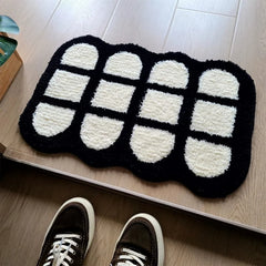 Plaid Tufting Carpets for Living Room Modern Kids Bedside Area Rugs for Bedroom Soft