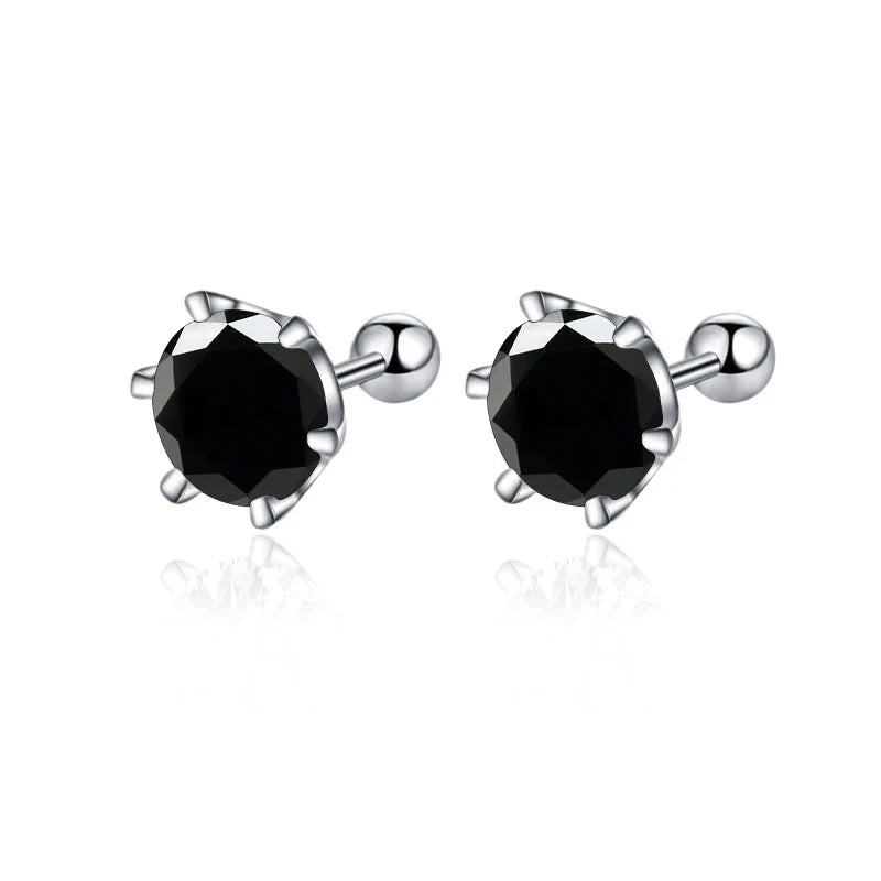 Gica Gema 0.5-2ct Moissanite Screw Stud Earrings D Color 925 Sterling Silver Diamond Earrings For Women Wedding Fine Jewelry