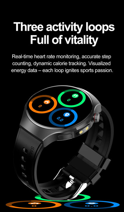 New Smart Watch Men Full Touch Screen Compass Bluetooth Call Flashlight Sports Activity Fitness Heart Rate Waterproof Smartwatch