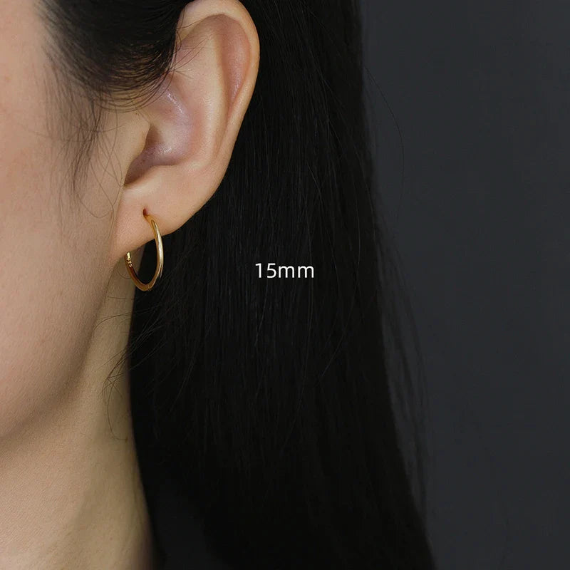 WANTME 925 Sterling Silver Fashion Simple Huggies Ear Buckle Accessories Minimalist Charm Ear Hoop Earrings for Women Jewelry