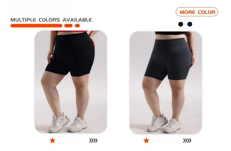 Plus Size Sports Shorts Women Seamless Skinny Shorts Outdoor Running Sexy Hip Liftting High Elastic Yoga Shorts Summer