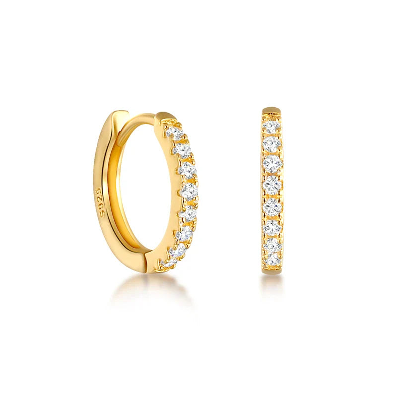 CANNER Ins Star Anise 925 Sterling Silver  Earring For Women Hoop Earrings Crystal Fine Jewelry Glossy 18K Gold Mom Gift Trend