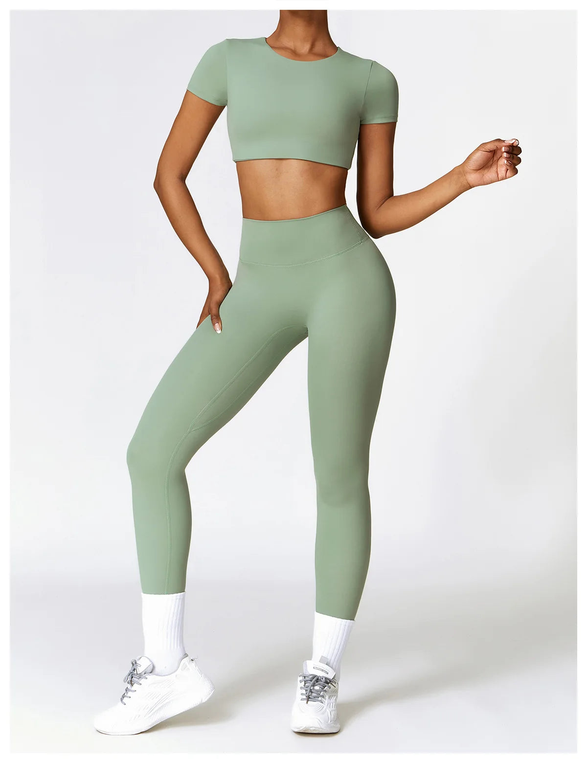 Women Sport Seamless Leggings High Waist Elastic Solid Yoga Leggings Gym Workout