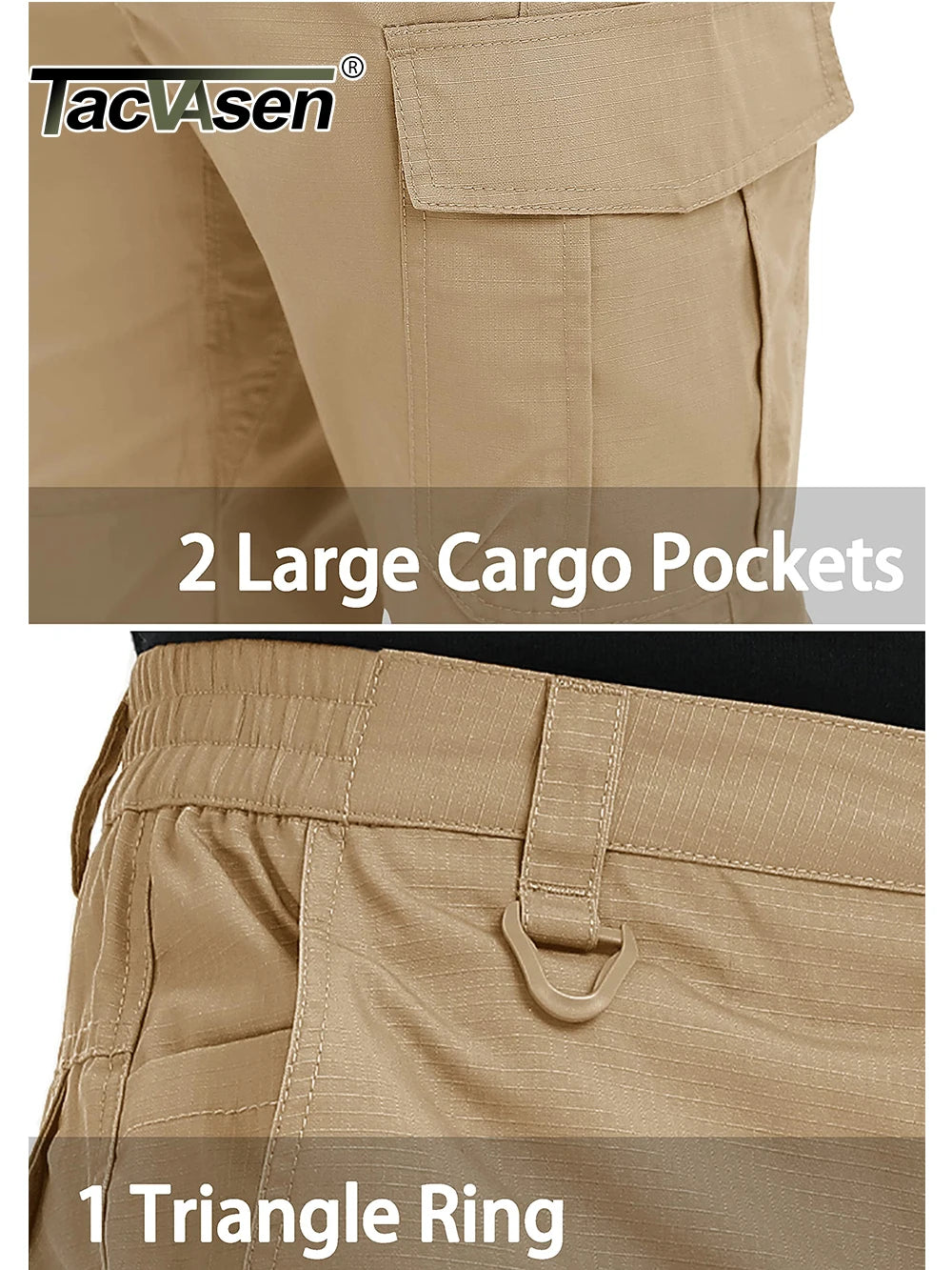 Multi-Pockets Rip-stops Cargo Pants Men's Work Trousers Full Length