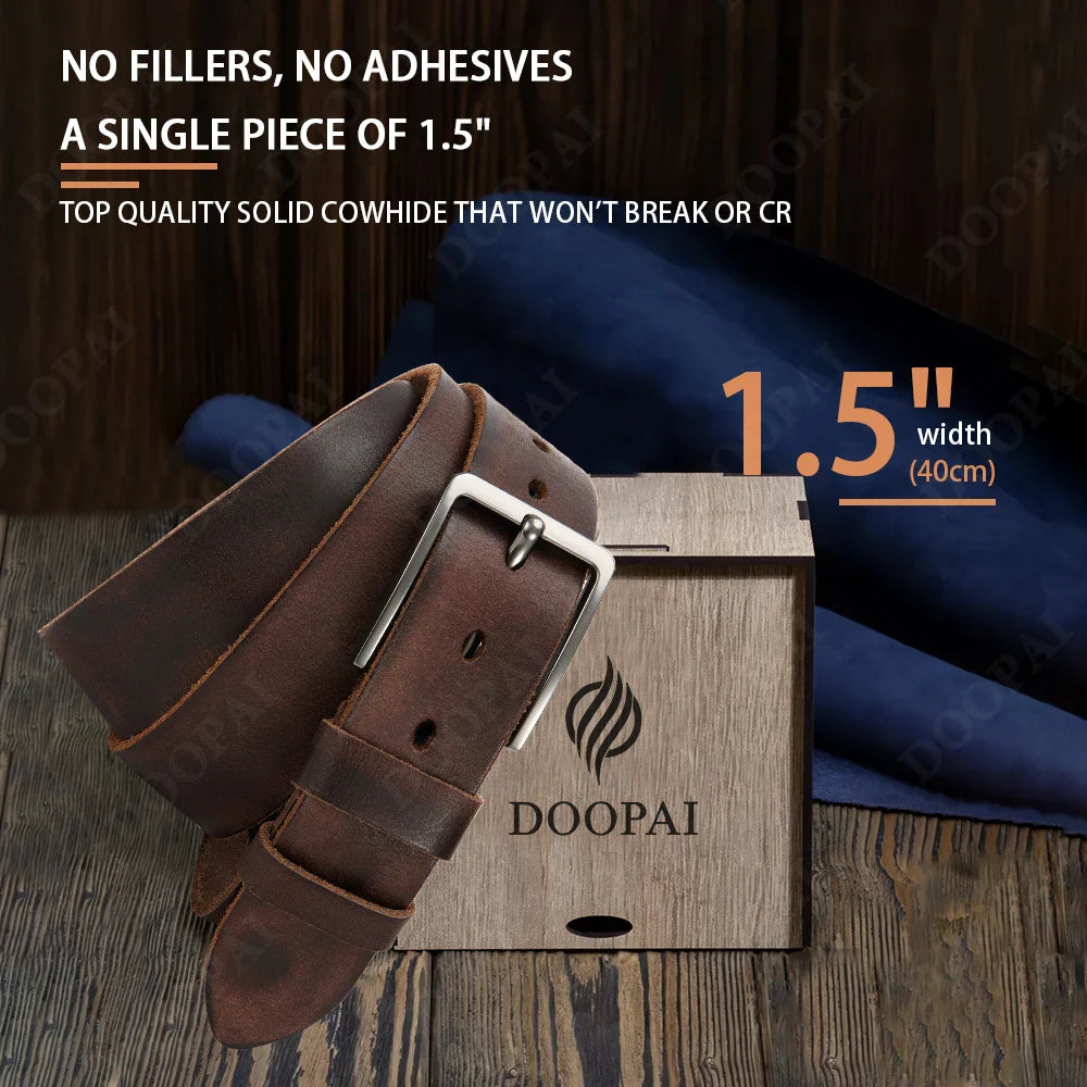 Antique High-quality Metal Needle Buckle High-quality Top Layer Cowhide Men's Casual Belt with Multiple Colors To Choose