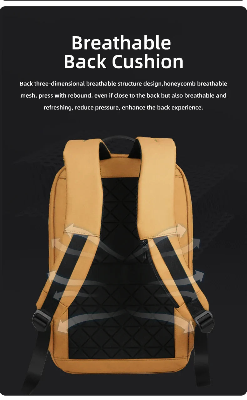 Heroic Knight Thin Male Work Backpack Multifunctional Fashion 15.6 In Laptop Backpack Casual Waterproof Business Travel Daypack