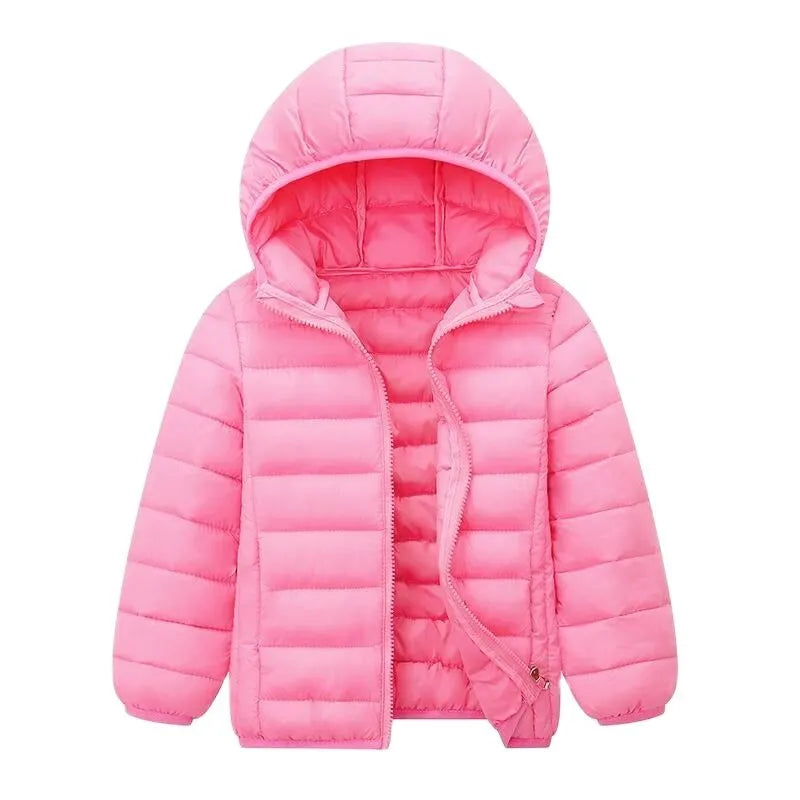 Kids Boy Light Down Jacket Autumn Coats Children Girl Cotton Warm Hooded Outerwear Teenagers Students Clothes 3-14 Years Old New