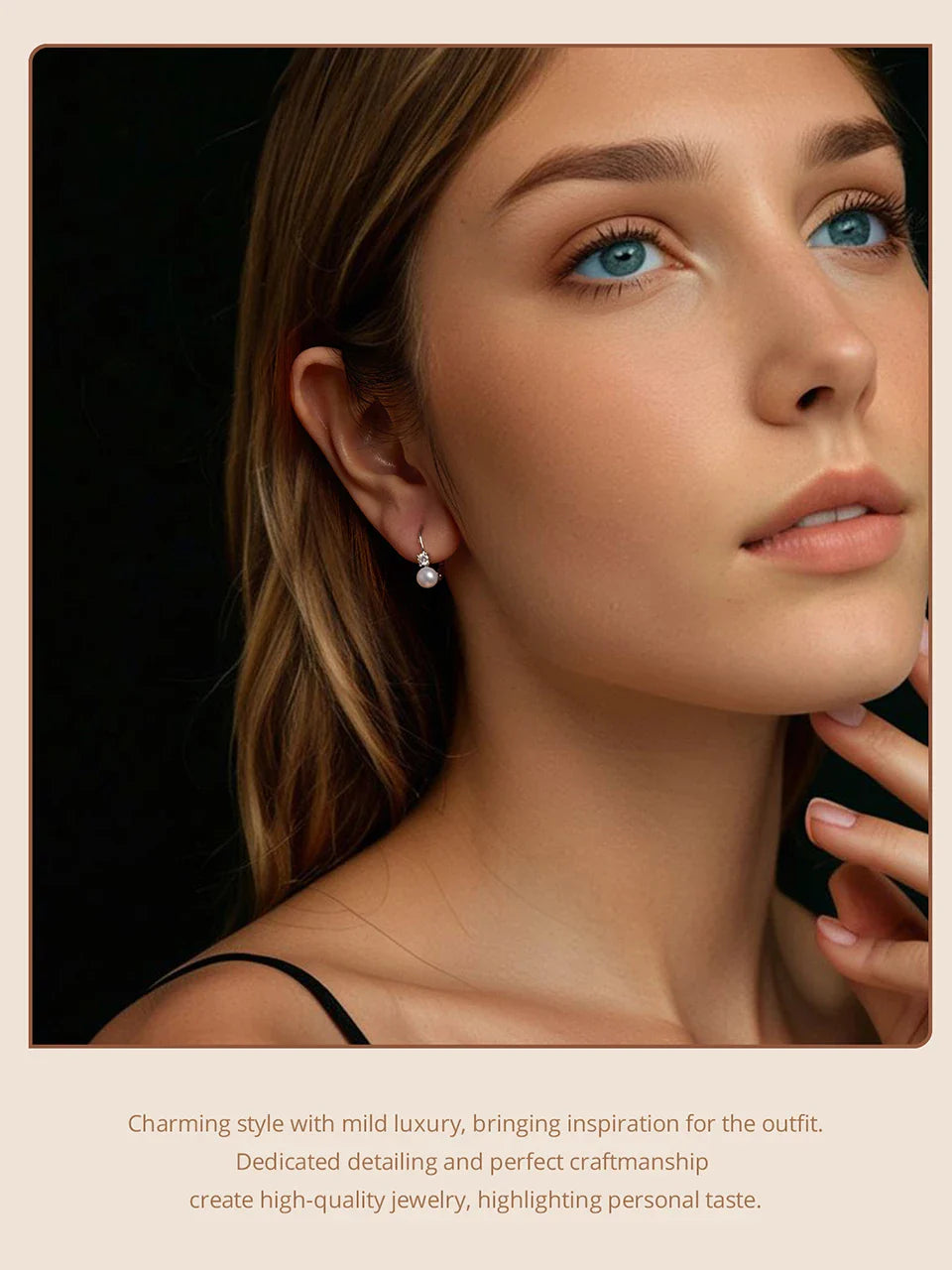 BAMOER Moissanite Freshwater Pearl Earrings for Women Wedding, Round Cut Lab Diamond 925 Sterling Silver Drop Dangle Ear Buckles