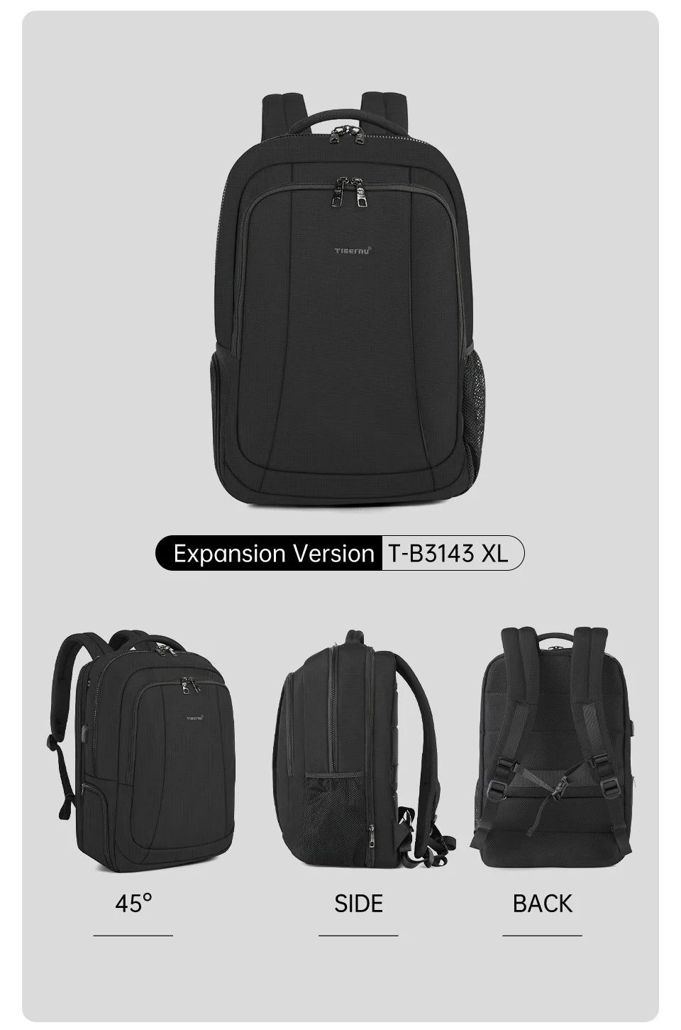 Tigernu Travel Backpacks Vacuum Backpack 14 15.6 17.3inch Laptop Backpack For School Backpack Men Schoolbag Compression Backpack