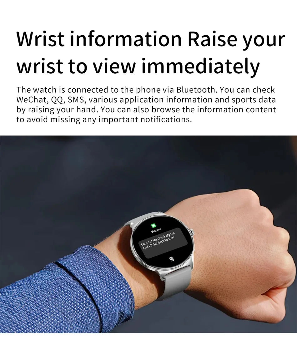 For Huawei New Ultra Slim AMOLED Smart Watch Women Screen Always Display Time Heart Rate BT Calling High-end Fashion Smartwatch