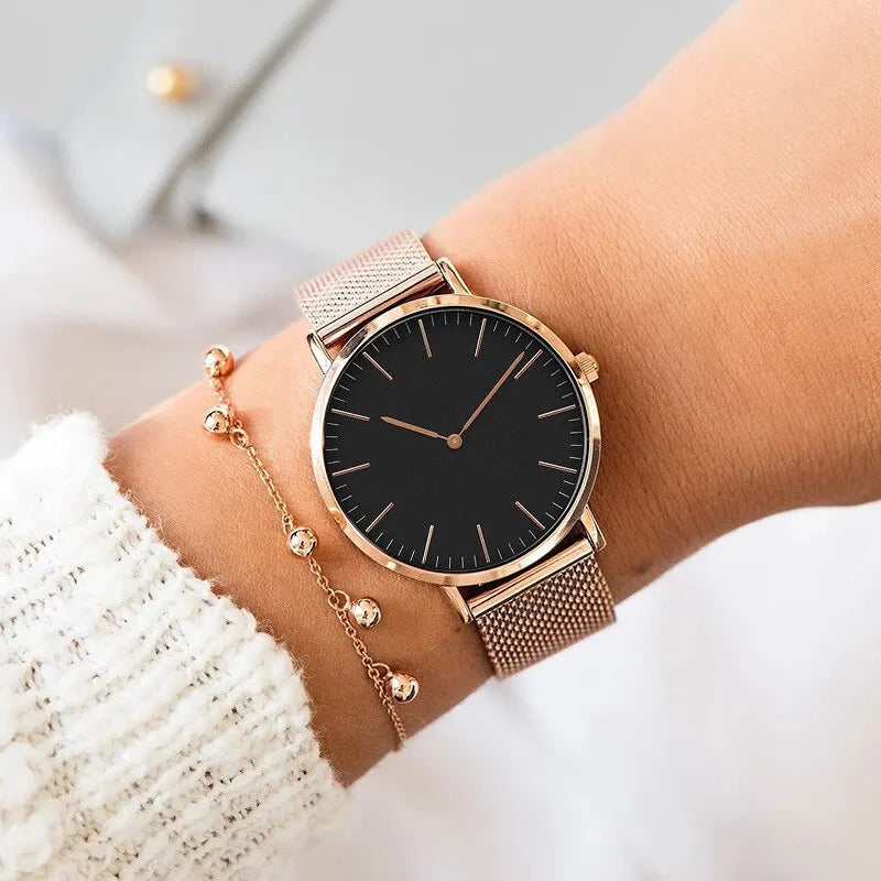 1PC Luxury Rose Gold Watch Women Bracelet Watches Brand Ladies Casual Quartz Watch Steel Women's Wristwatch Montre Femme Relogio