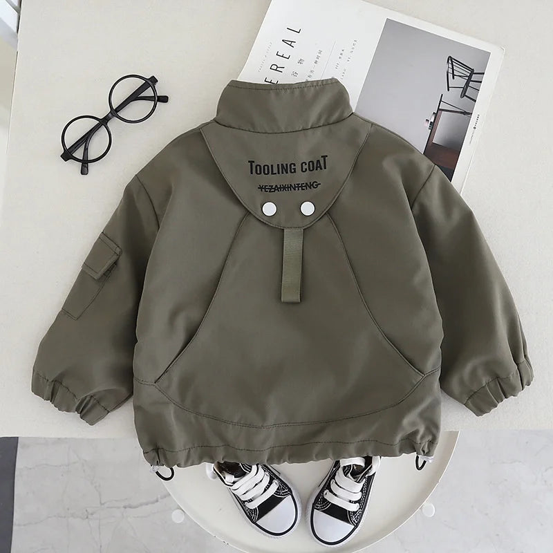 Baby Girl Clothes Children Boys Fashion Solid Zipper Jacket Toddler Casual Costume