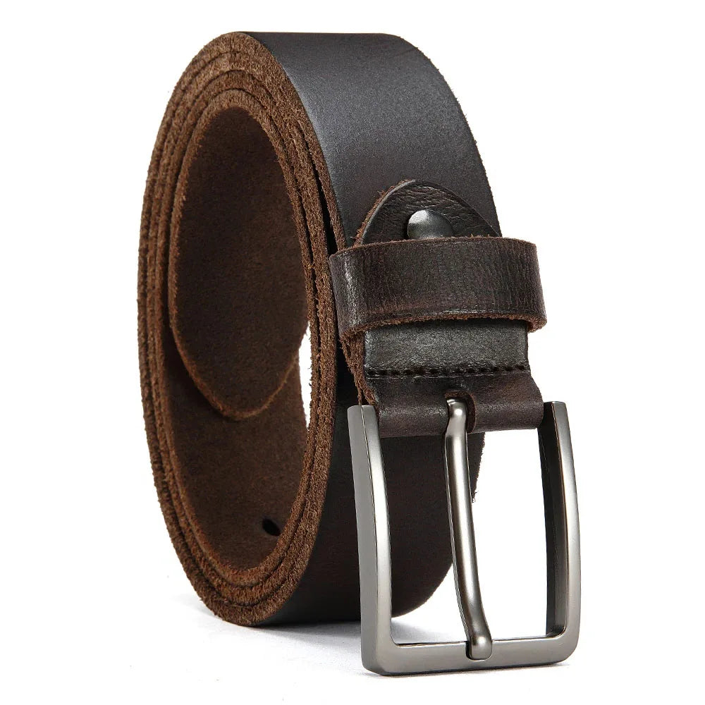 Antique High-quality Metal Needle Buckle High-quality Top Layer Cowhide Men's Casual Belt with Multiple Colors To Choose