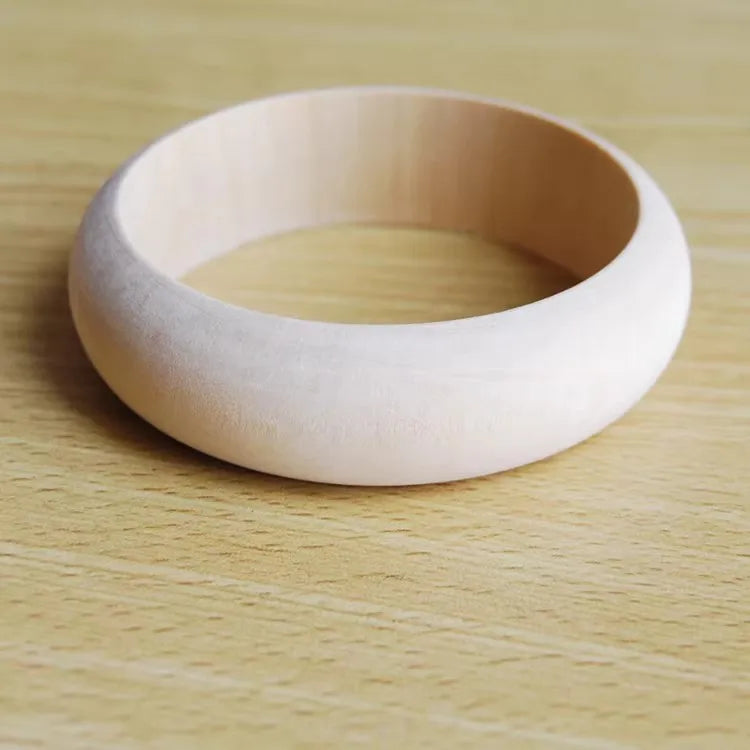 4pcs Women Elegant Natural Wood Square DIY Bracelet Coffee Girl Jewelry Ladies Gift Geometric Wooden Bangles For Women