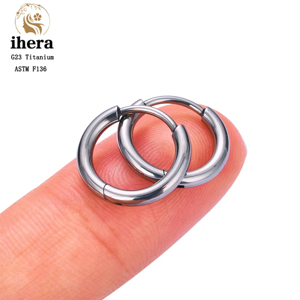 2/20PCS G23 Titanium Piercing Round Earrings Hoops with Zircon Ear Buckle Women Ear Tragus Cartilage Helix Piercing Jewelry