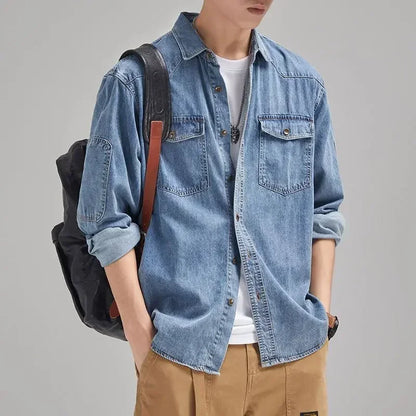 Denim Jackets Man Autumn Shirt Jeans Coat for Men